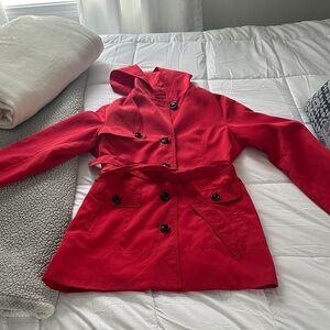 Stylish Red Women’s Trench Coat